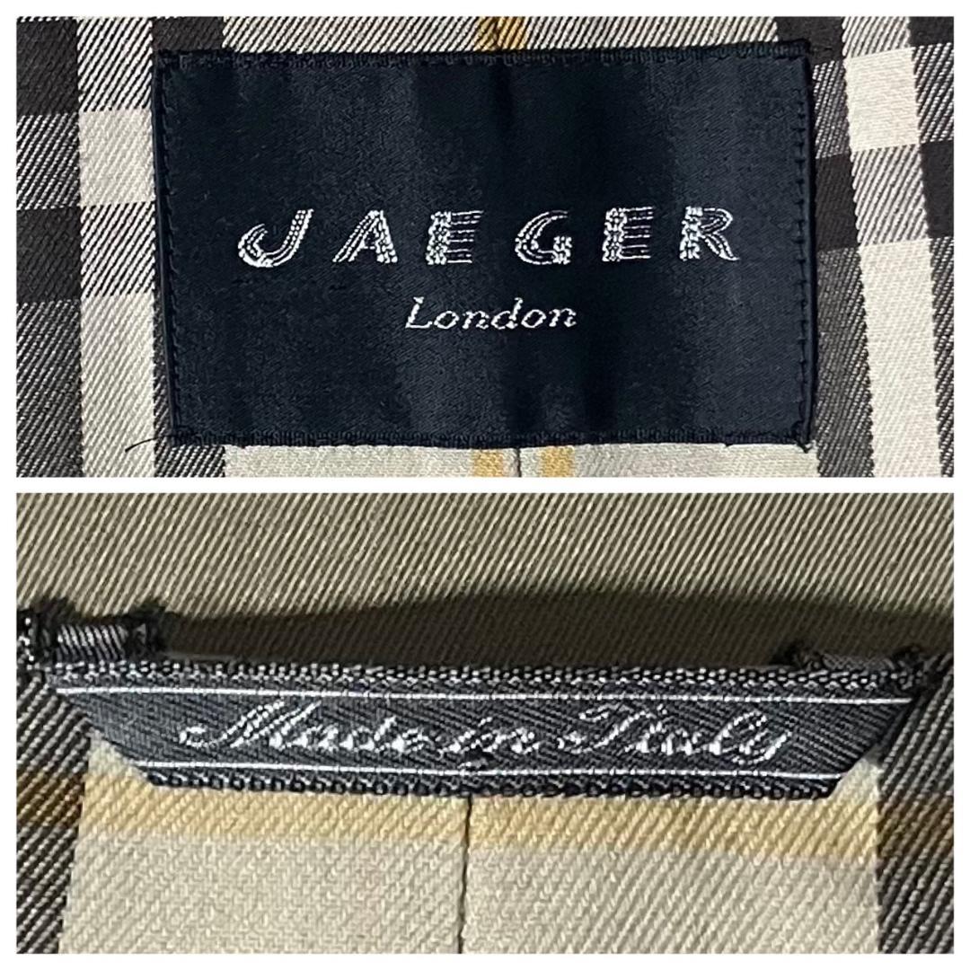 美品 90s イタリア製 JAEGER ステンカラーコート チェック XL相当