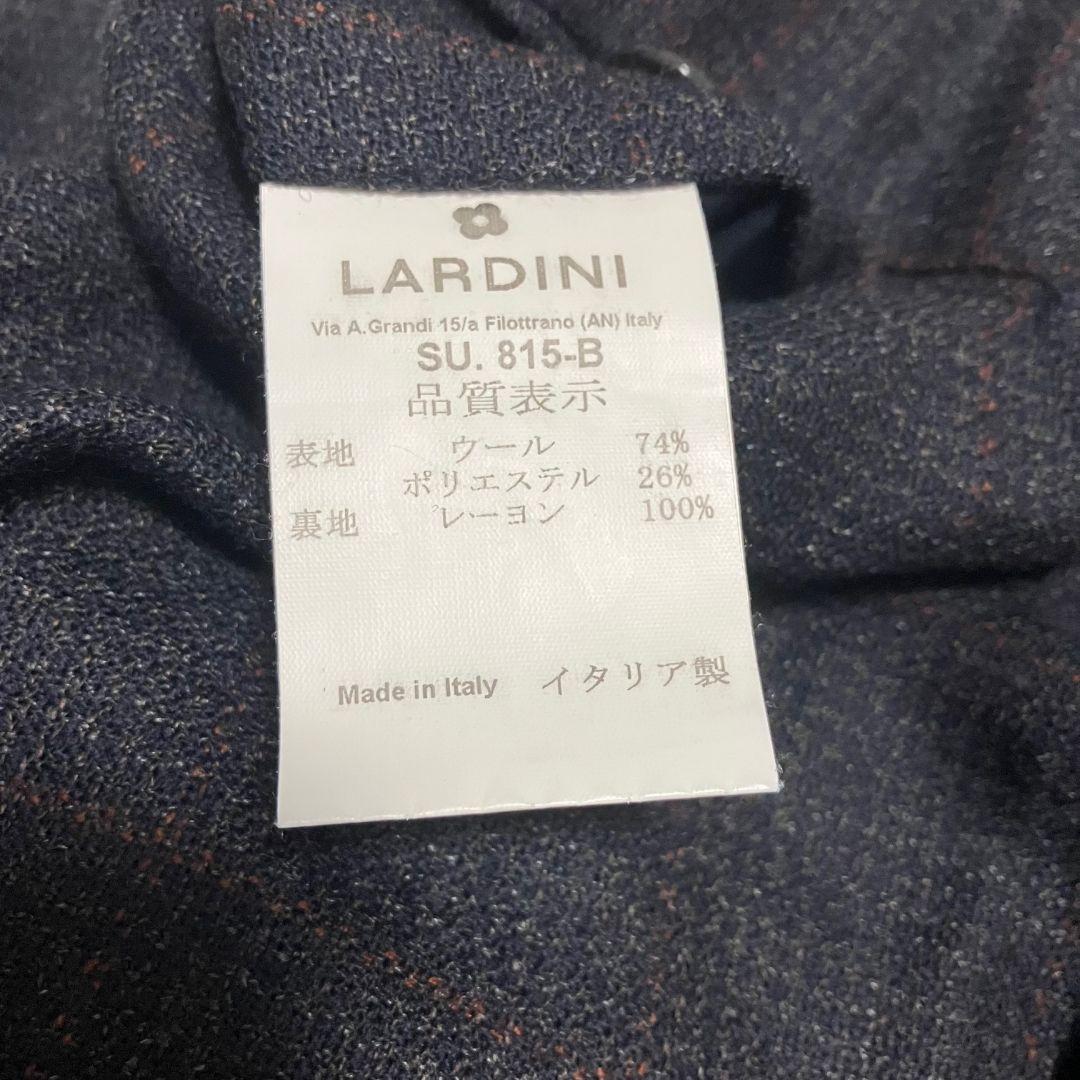 極美品　 LARDINI ネイビーチェック　ウール セットアップスーツ 50
