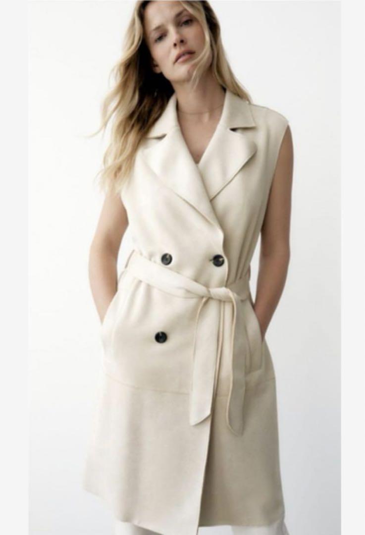 限定セール！ZARAロングフェイクスエードベスト ZARA ロングフェイクスエード ベスト