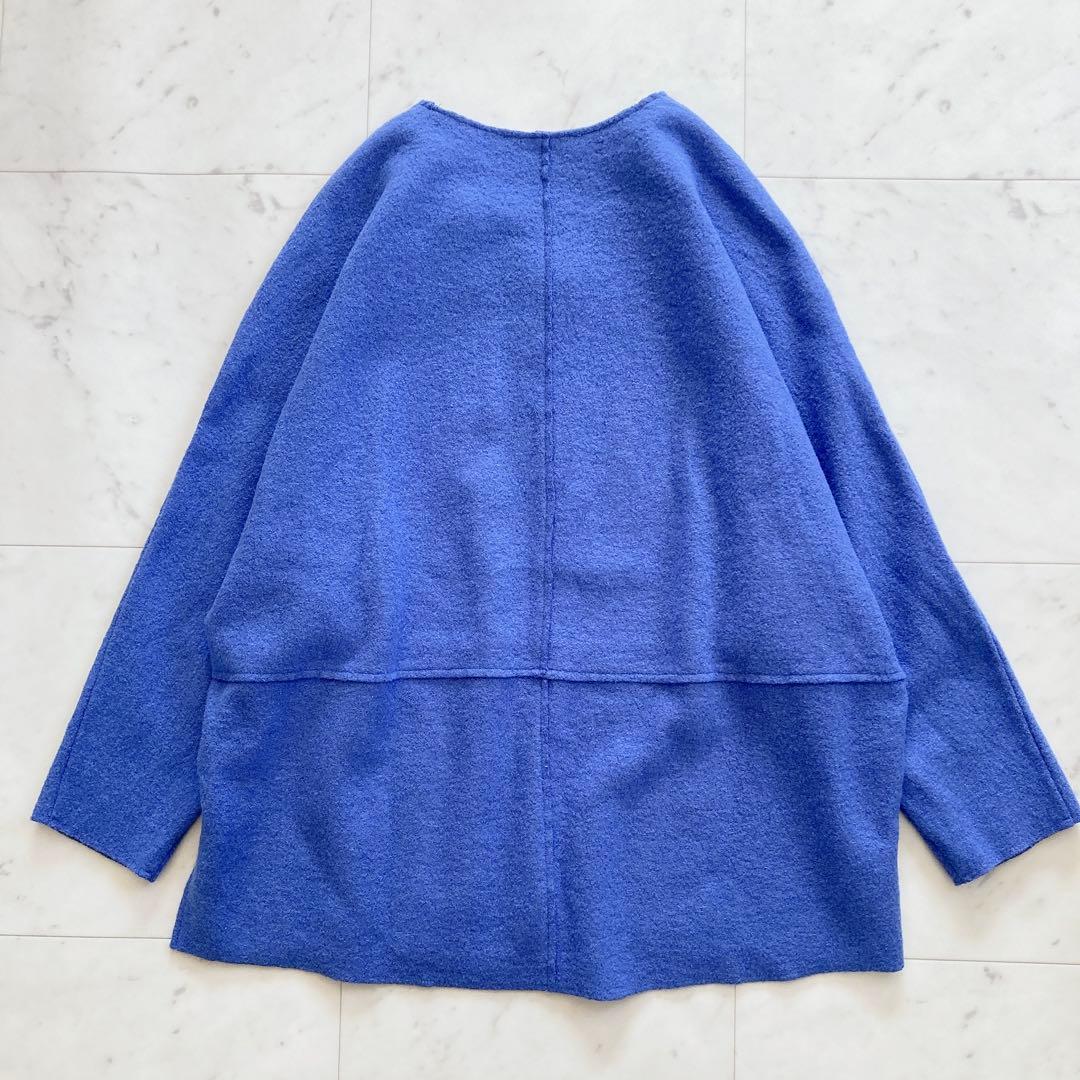 美品　ビアズリー　圧縮ジャージードルマンプルオーバー　ブルー