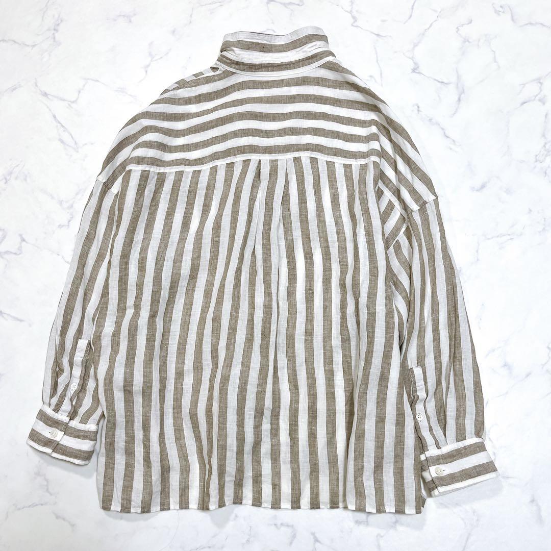 美品✨近年 ジャーナルスタンダード レリューム リネンシャツ ストライプ Ｆ