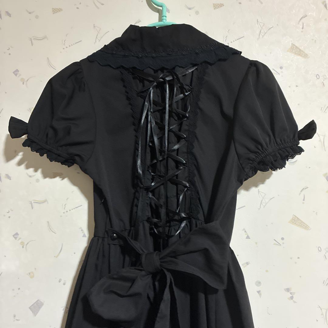 黒ロリータ　半袖　ワンピース　ロリィタ