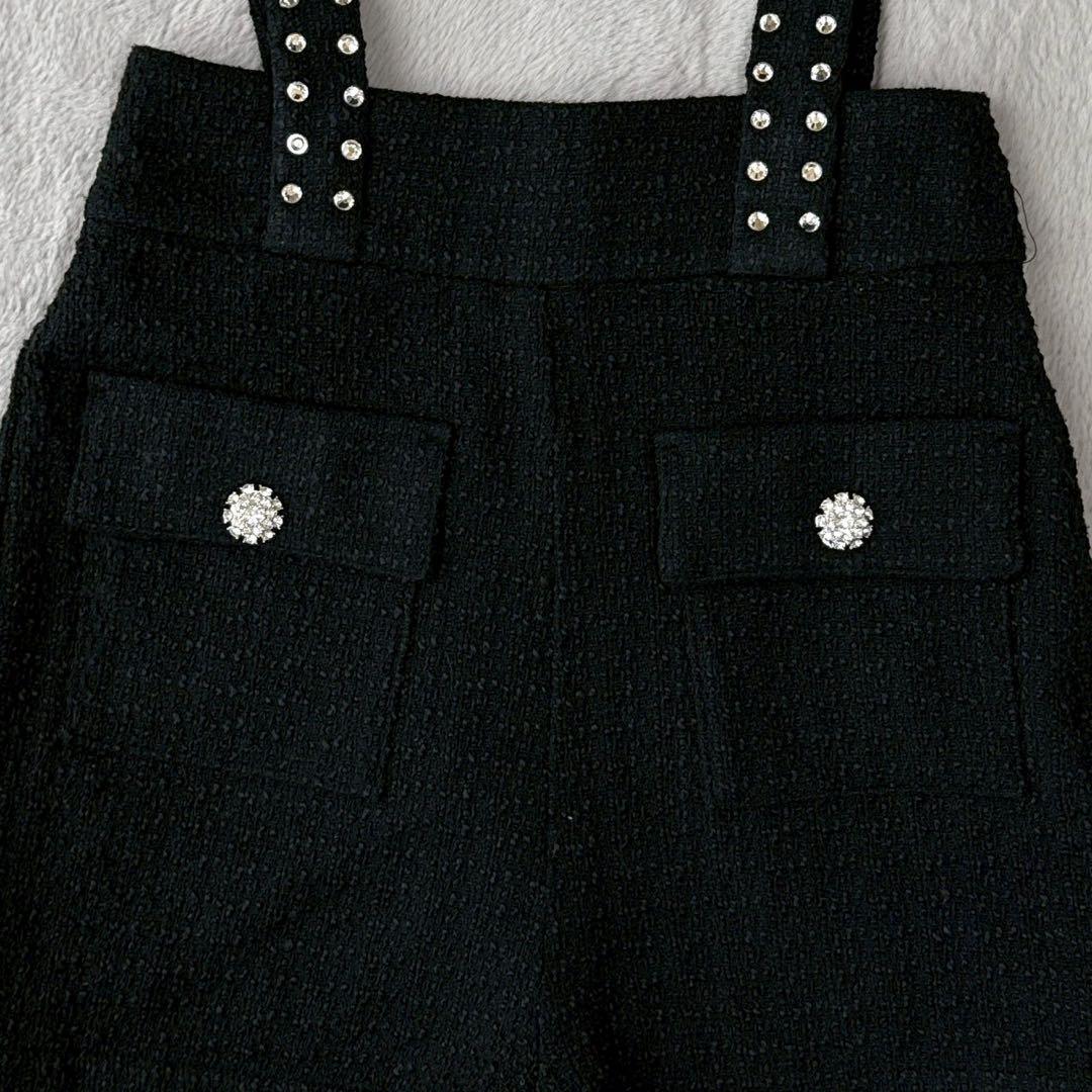 ★サスペンダー付き★【CHANEL】ツイードショートパンツ CHANEL ツイードショートパンツ 36 ネイビー、紫、ピンク - メルカリ