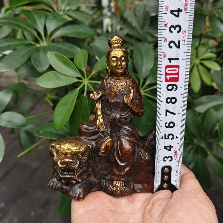 銅製 文殊菩薩仏  装飾品   工芸品 美術品 置物