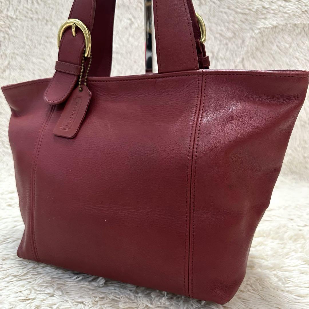 赤いトートバッグ 合成皮革coach 美品 COACH コーチ トートバッグ キャリーオール オールレザー