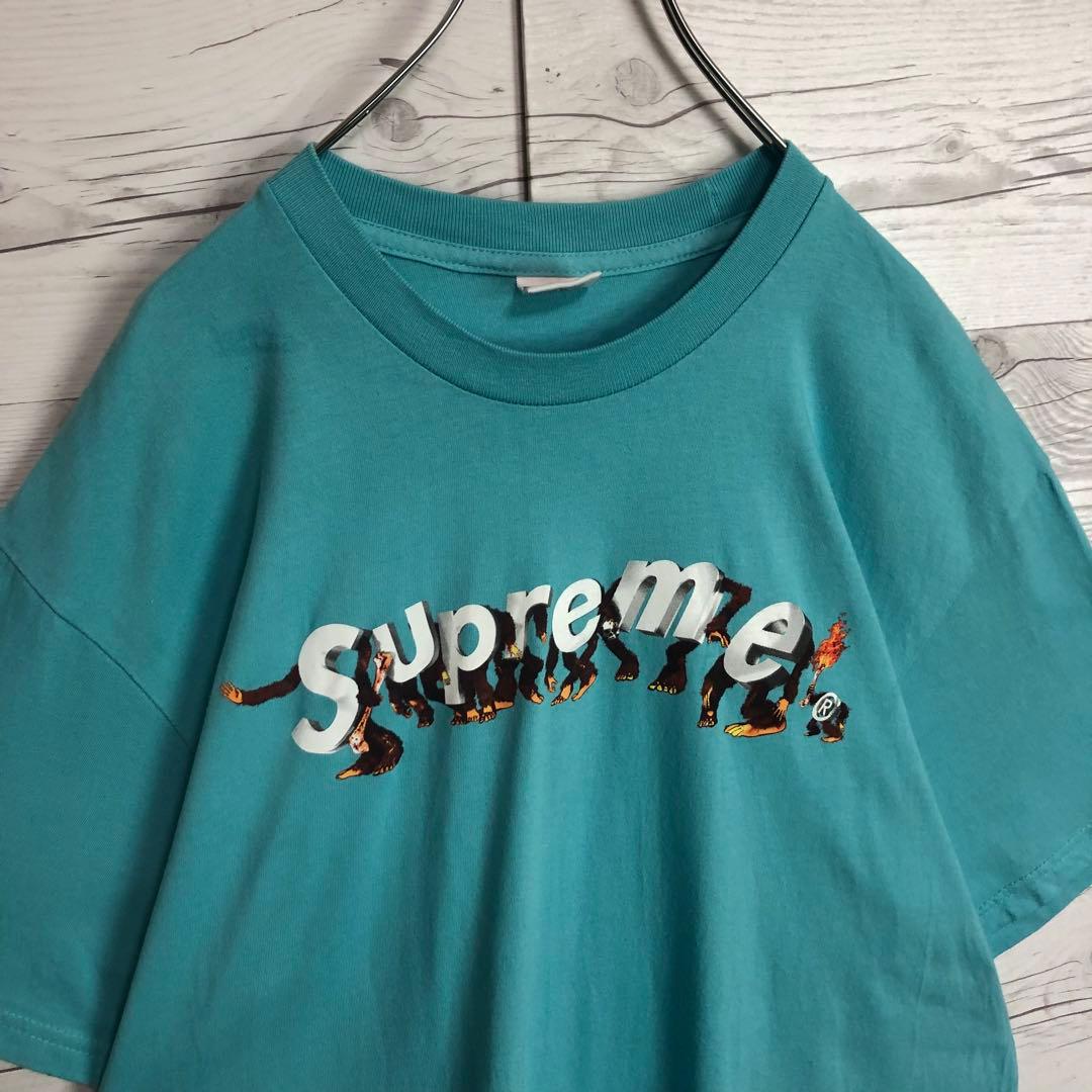即完売モデルLサイズ】Supreme センターロゴ 猿人 入手困難 Tシャツ