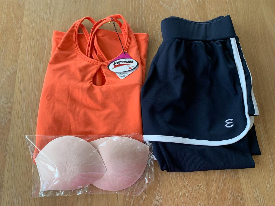 【Lサイズ】上下セット ヨガウェア オレンジ×ネイビー 新品・未使用品 Lサイズ】上下セット ヨガウェア オレンジ×ネイビー 新品・未使用品