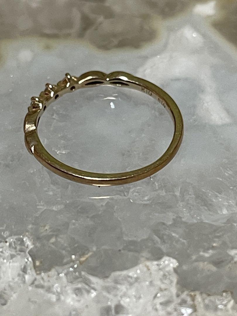 ete K10 YG レイヤード ダイヤモンド リング　5号 0.04ct
