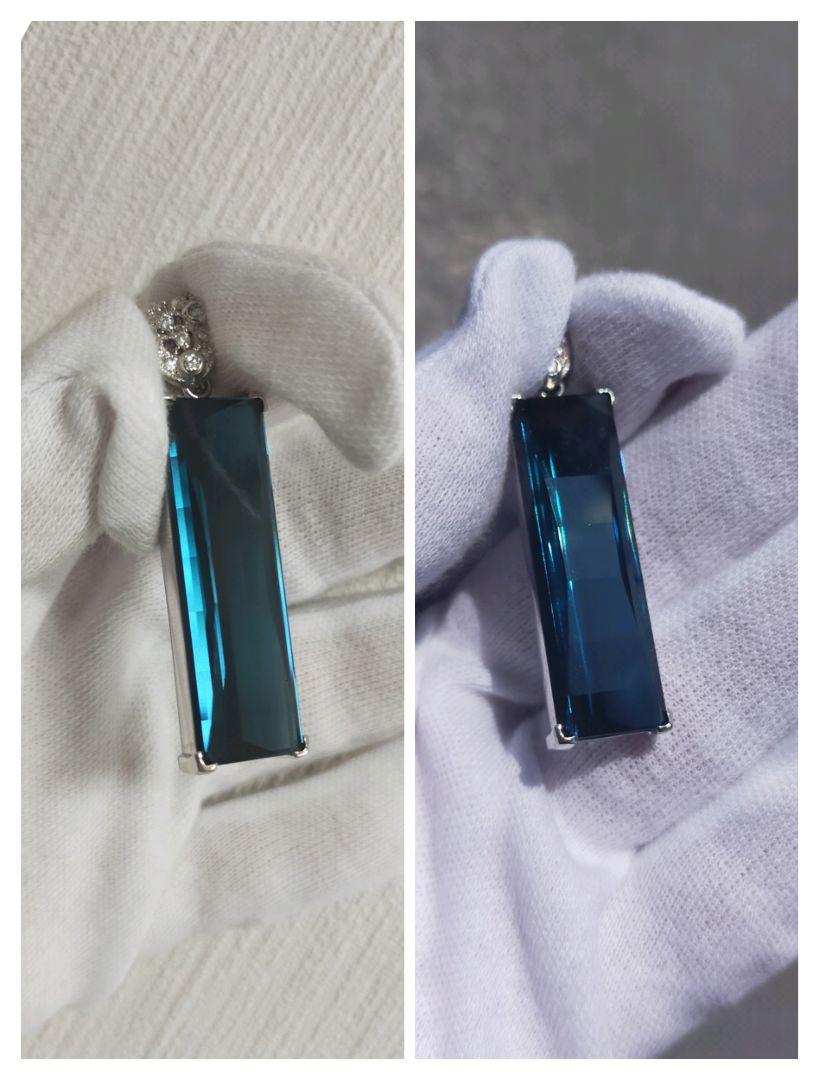 最高峰 特大 30.185ct 天然インディゴライト ペンダントトップ GIA鑑