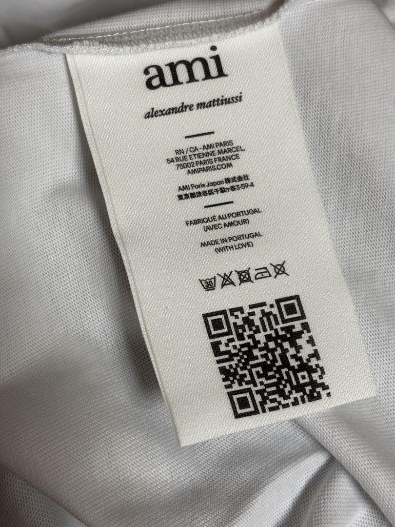 ami ハート刺繍 Tシャツ 白