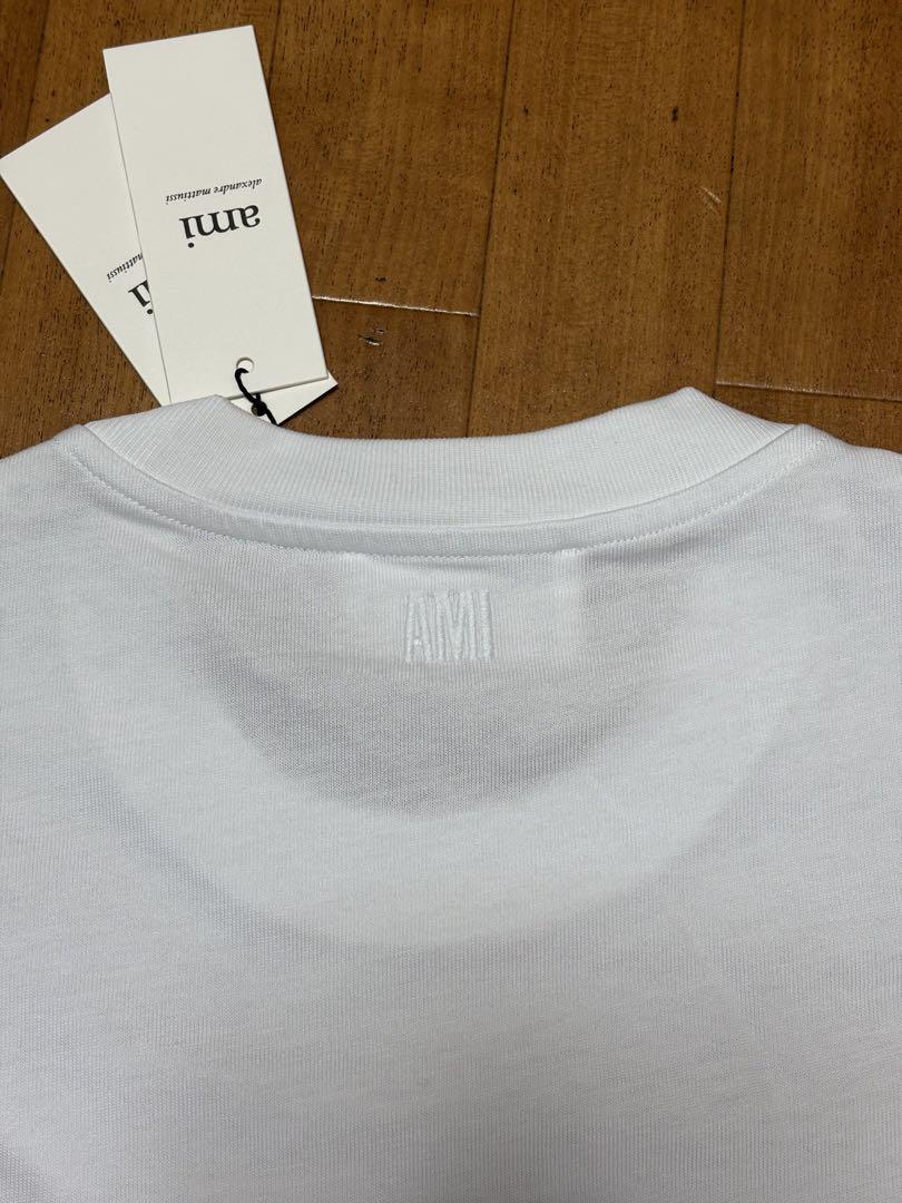 ami ハート刺繍 Tシャツ 白