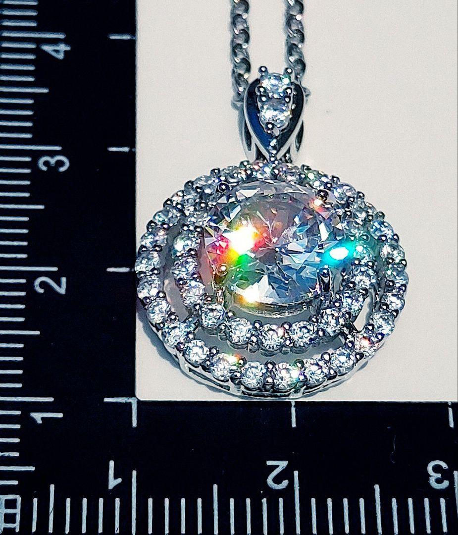 センター3Ct　モアサナイト　人工ダイヤモンド　ネックレス　18k　ア13358