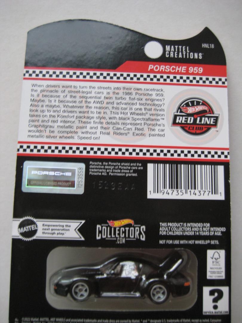 ミニカー HOT WHEELS PORSCHE 959