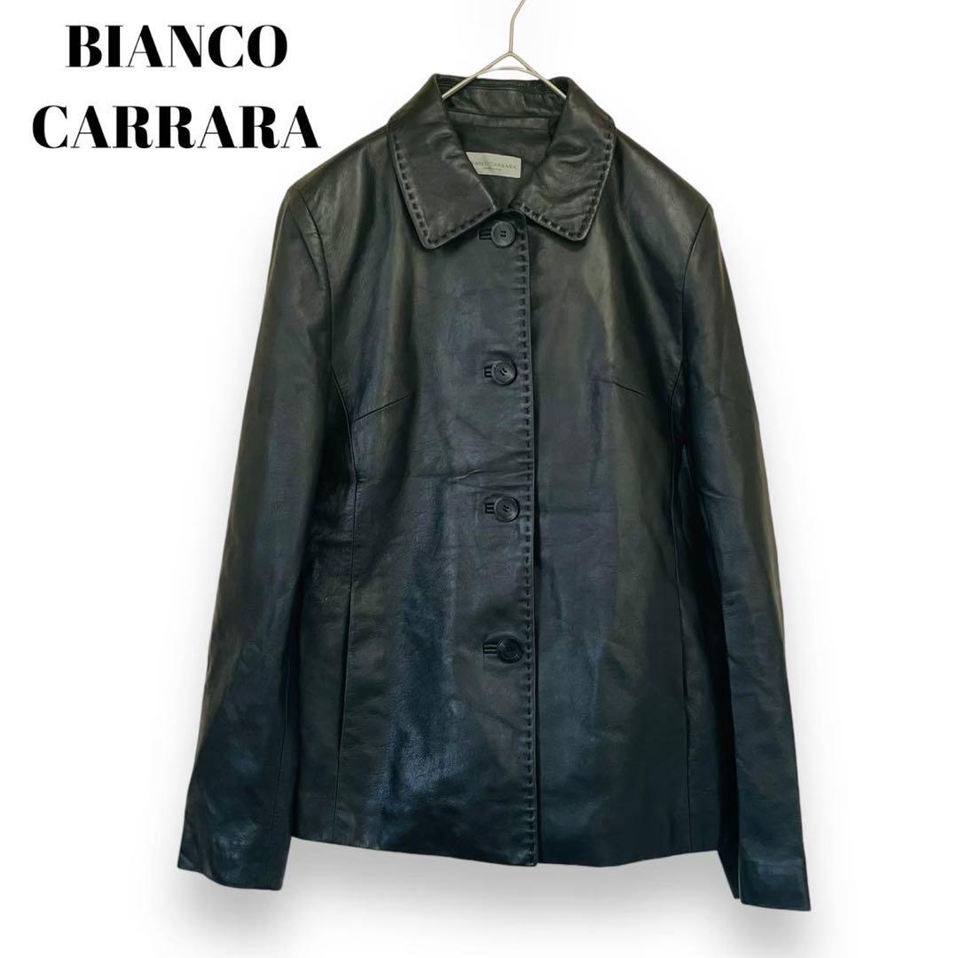 BIANCOCARRARA　羊皮 レザージャケット 長袖 上着 ボタン 美品