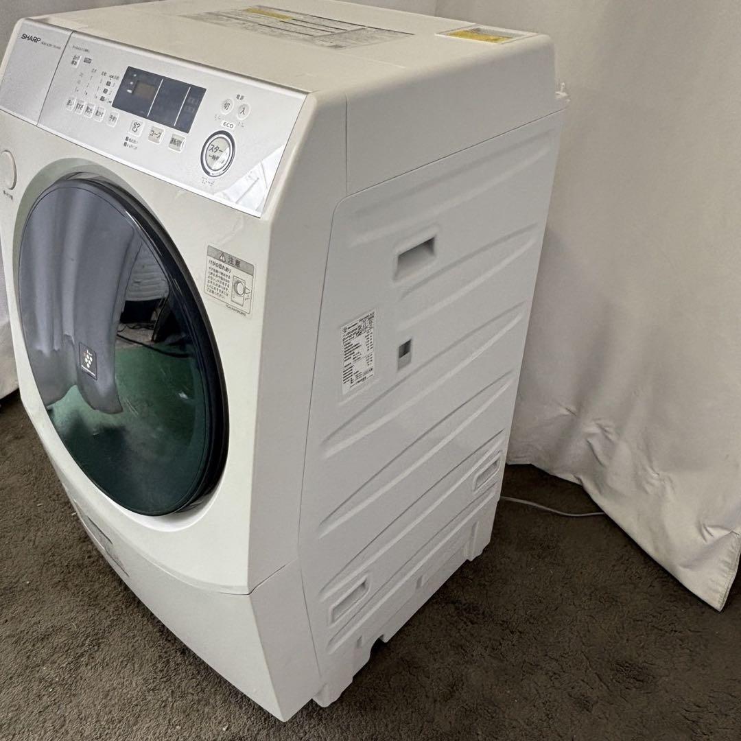 569　シャープ　ドラム式洗濯機　乾燥付き　10キロ　設置無料　安い　綺麗　中古 SHARP ドラム式洗濯乾燥機 スタイリッシュデザインタイプ【洗濯