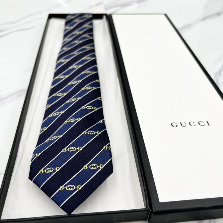 ✨極美品✨現行 GUCCI ネクタイ シルク100% GG柄 蜂 bee