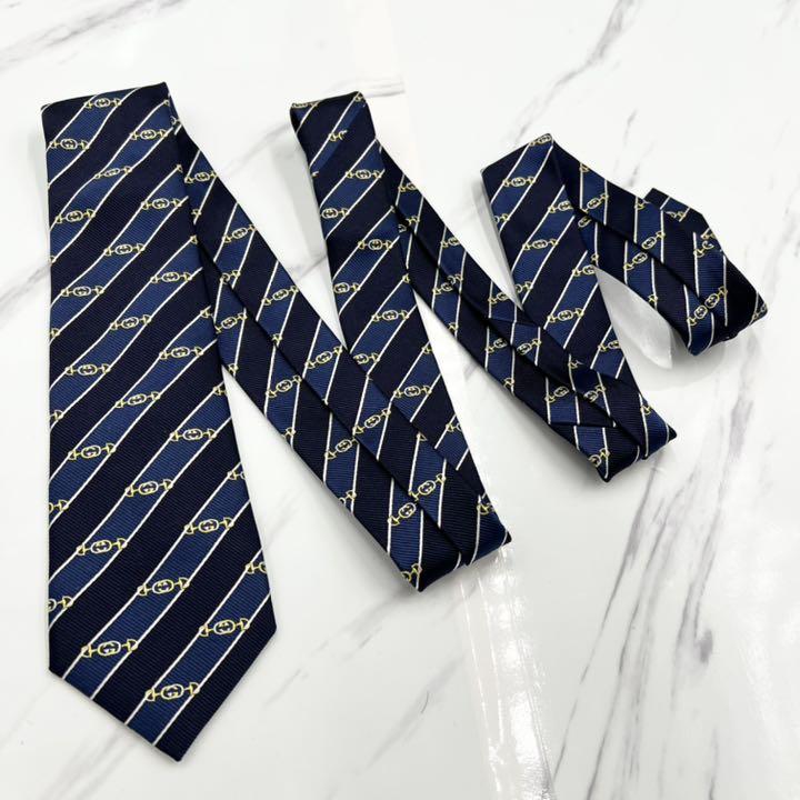 ✨極美品✨現行 GUCCI ネクタイ シルク100% GG柄 蜂 bee