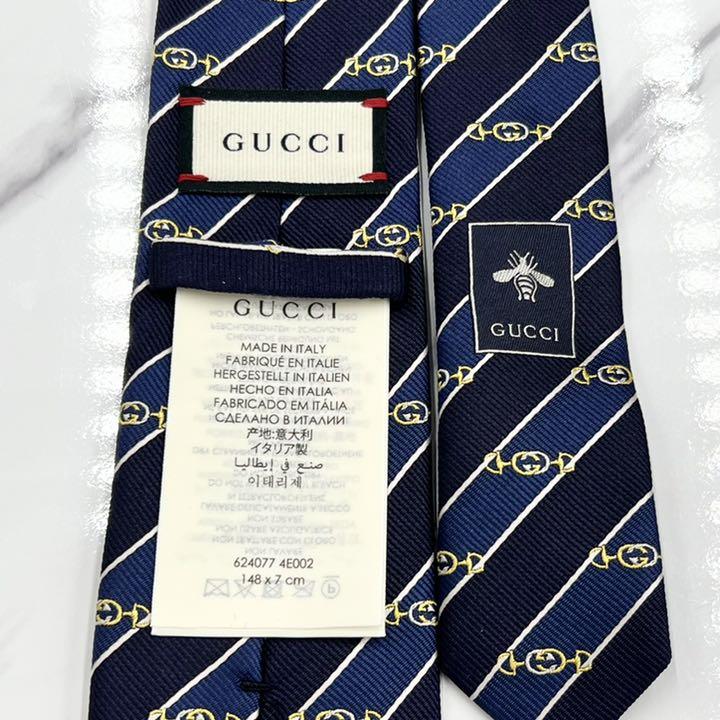 ✨極美品✨現行 GUCCI ネクタイ シルク100% GG柄 蜂 bee