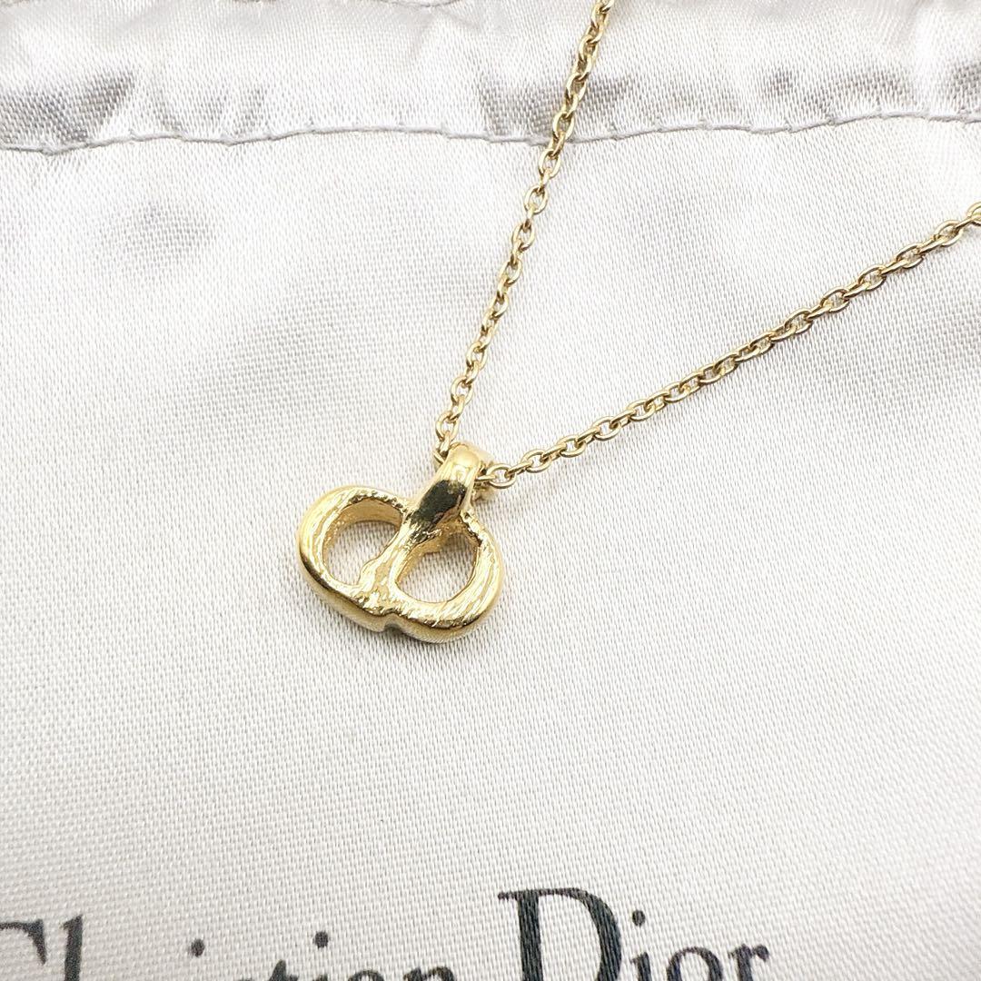 極美品　Dior ネックレス サークル　ゴールド　Germany製 極美品】Dior ネックレス CD ロゴ サークル ゴールド