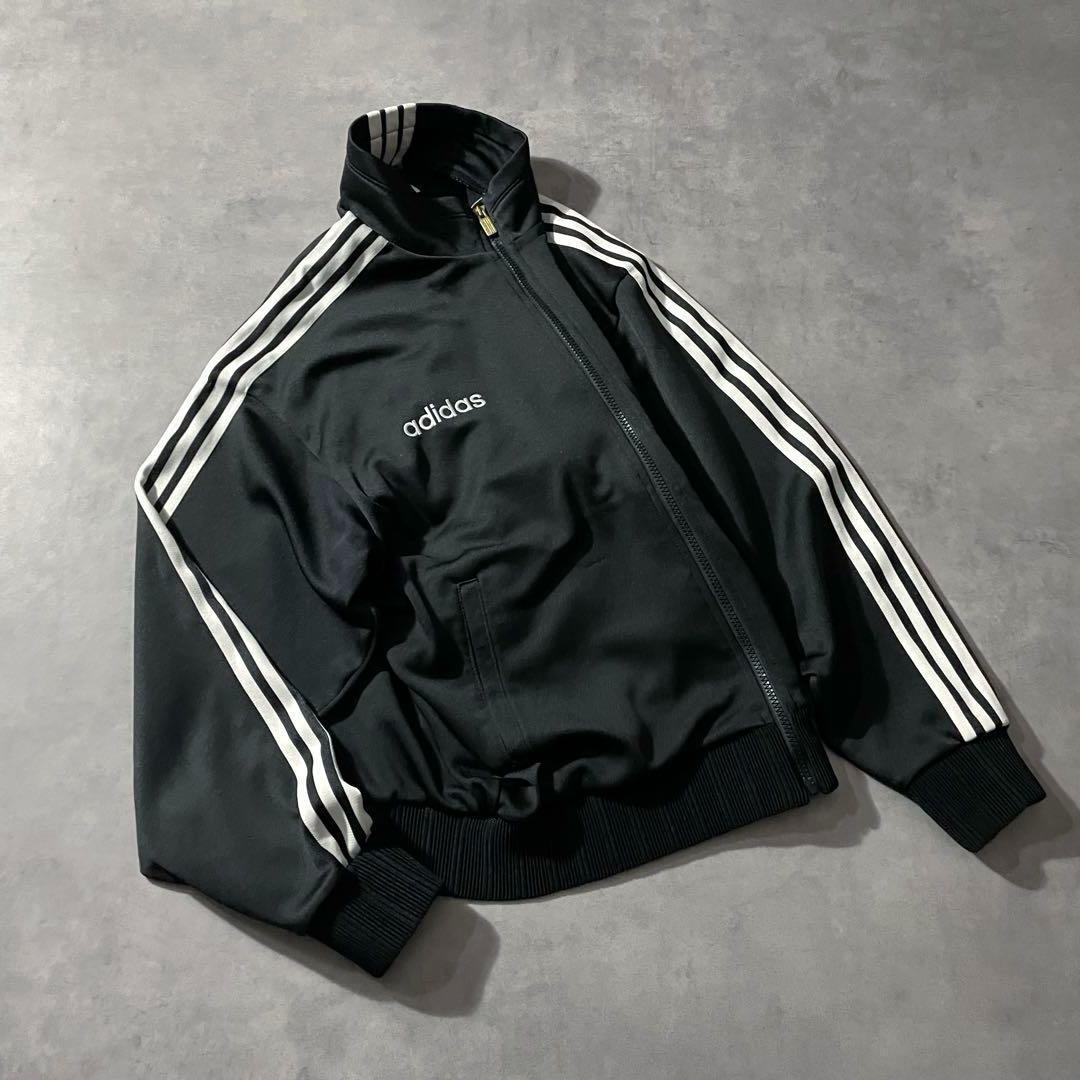 90s adidas track jacket black y2k 短丈 黒白