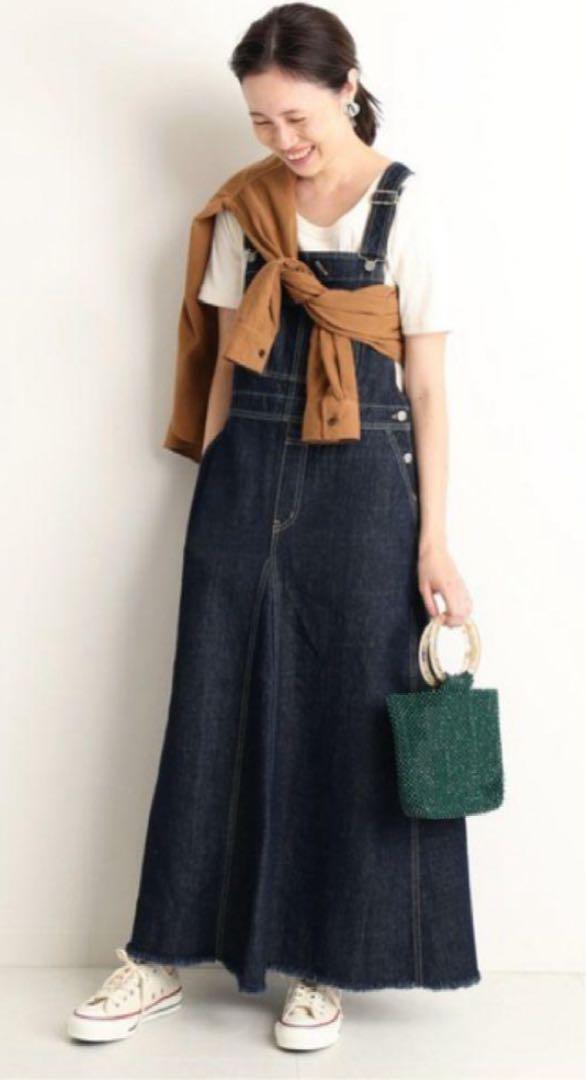 新品　SLOBE IENA スローブイエナ★デニムサロペット　インディゴ　L
