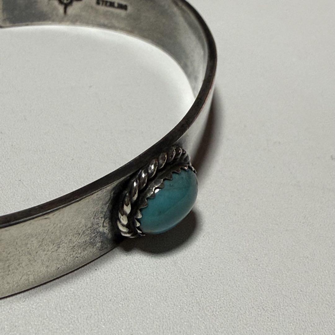WING HANDS 銀縄ターコイズブレスレット バングル STERLING