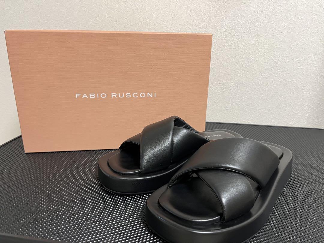 現行モデル✨美品✨ファビオルスコーニ クロスベルトサンダル 厚底 レザー 36 FABIO RUSCONI サンダル 「FABIO RUSCONI/ファビオルスコーニ