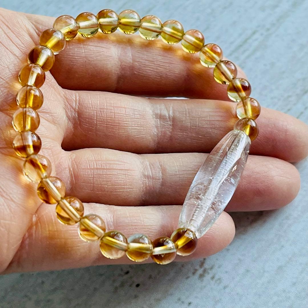 実りのブレス✨ガネッシュヒマール産水晶&バイカラーシトリンブレス