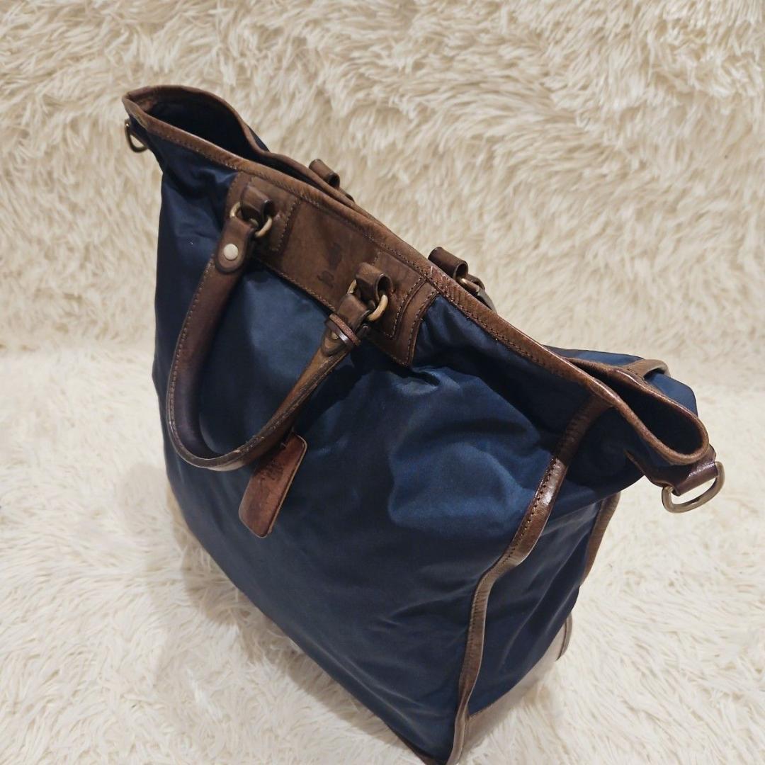 Felisi フェリージ トートバッグ ショルダーバッグ 2Way 濃紺