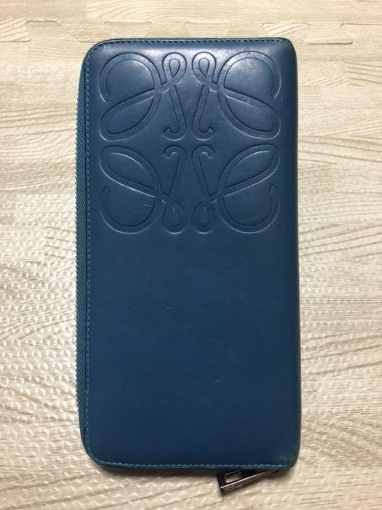 あり・ LOEWE 財布 ターコイズブルー 4otE8-m75743840408 長 ⓯です・その