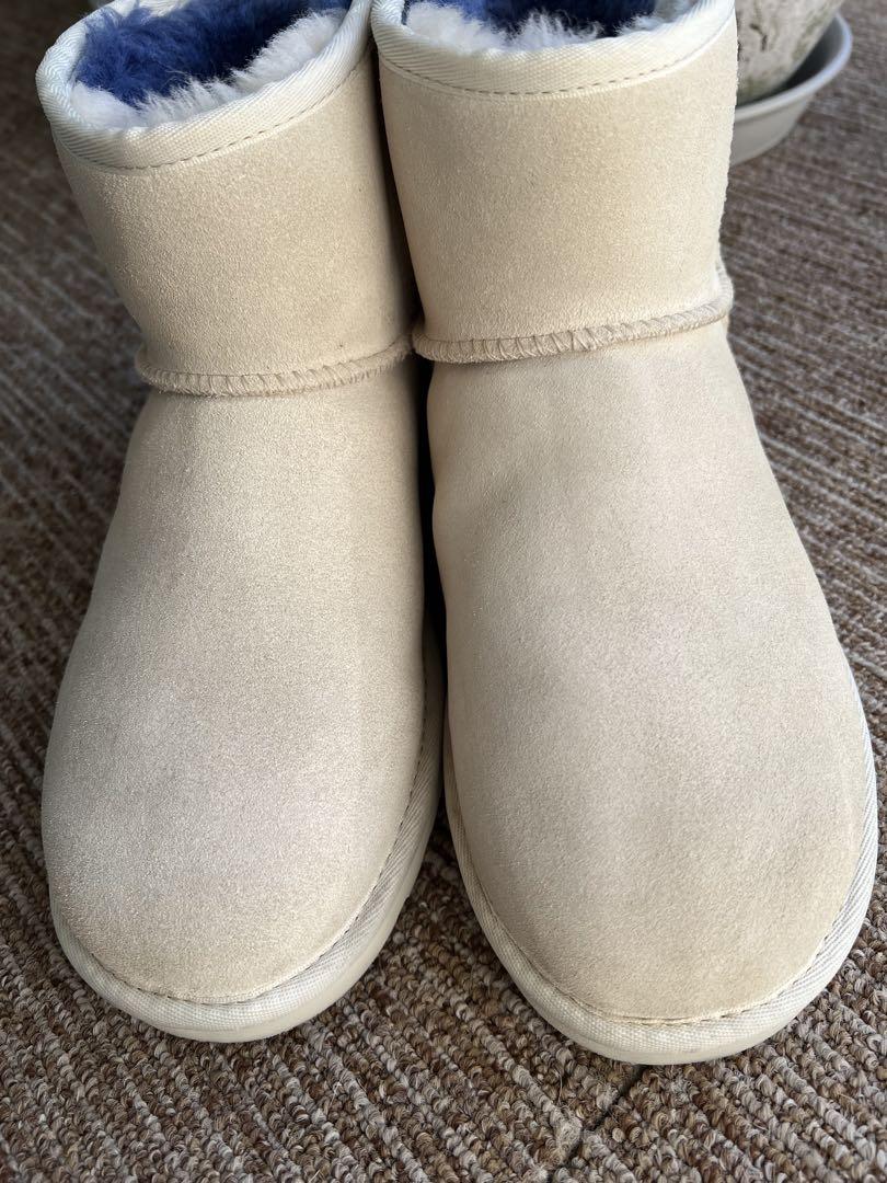 UGG ムートンブーツ ホワイト ネイビー25cm