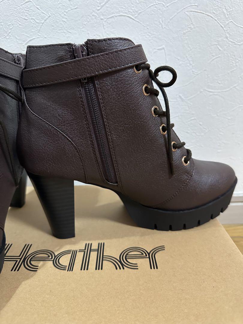 新品未使用】 Heather レースアップ ショート ブーツ Lサイズ