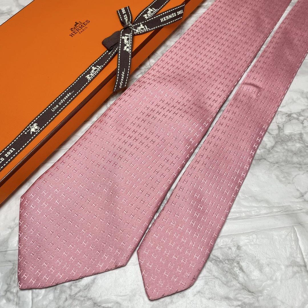 中古・古着通販】HERMES (エルメス) ファソネH ネクタイ ピンク