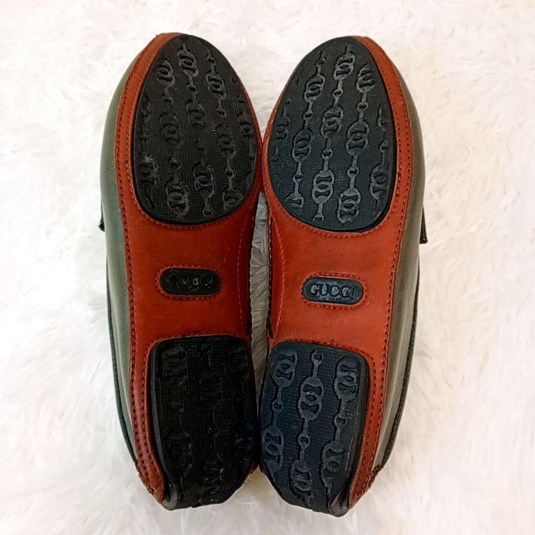 GUCCI グッチ ドライビングシューズ グレー系 23.5 ホースビット