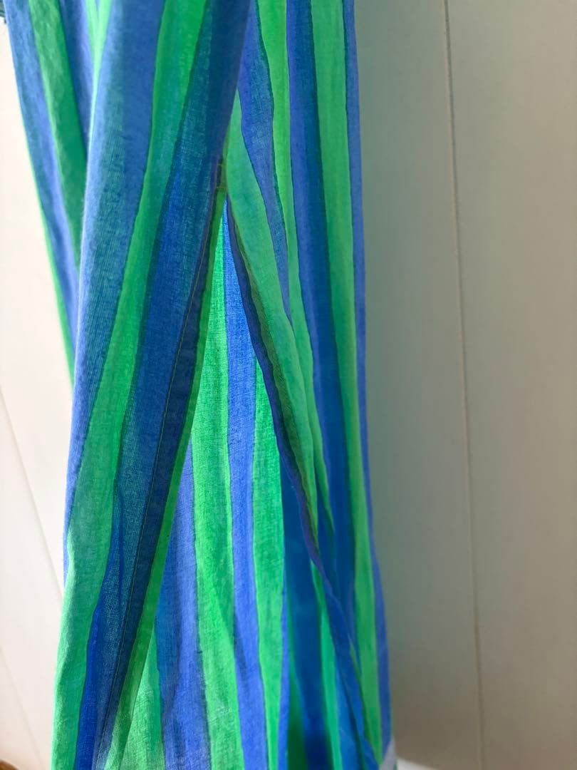 ストライプ 七分袖 カフタンワンピースS SZ Blockprints DECORATOM_COM_BR