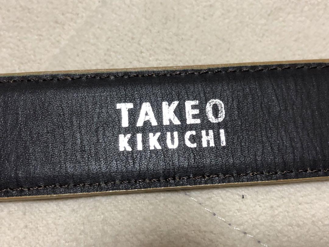 96新品TAKEO KIKUCHIタケオキクチ 本革 ベルト日本製ブラウン