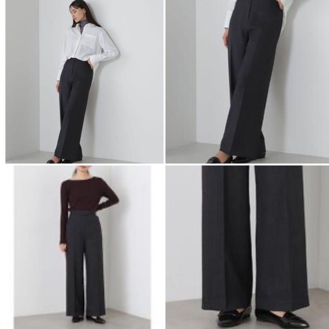 新品タグ付き【ナチュラルビューティーベーシック】ノーカラー パンツ セットアップ