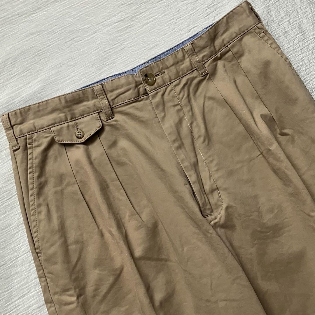 【美品】 BEAMS PLUS 2プリーツ ツイル チノパン Mサイズ