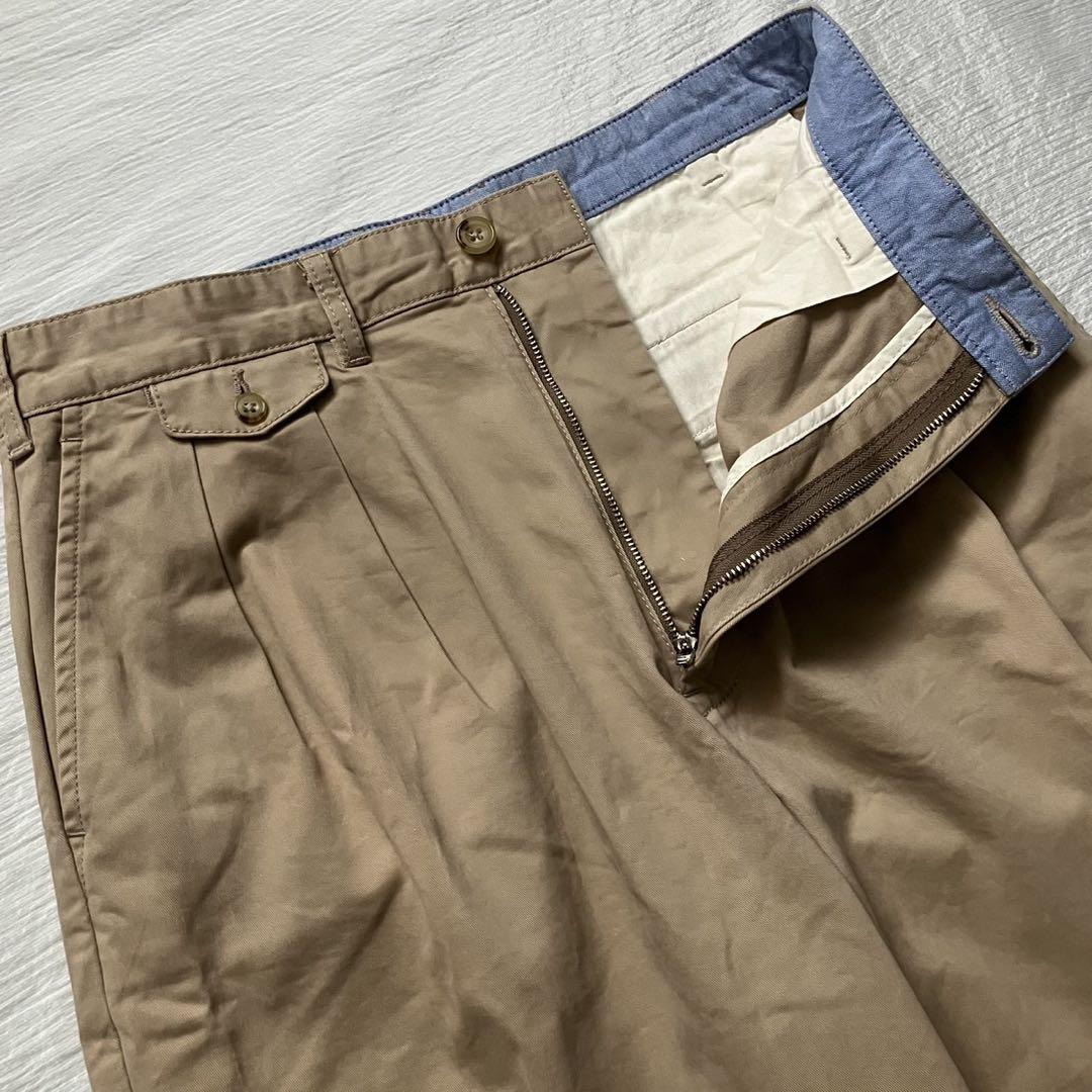 【美品】 BEAMS PLUS 2プリーツ ツイル チノパン Mサイズ