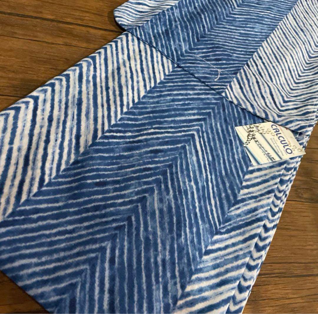 ☆新品☆立涌絞り調☆クールブルー☆機能性浴衣☆百貨店取扱浴衣☆洗える浴衣