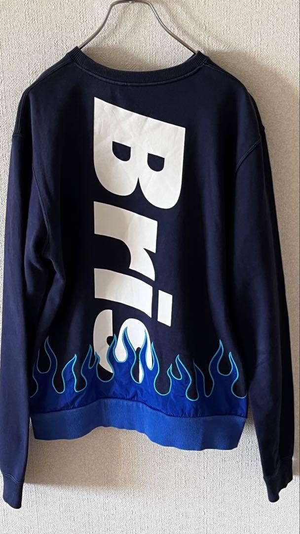 レア希少ブリストルFCRB FIRE FLAME BIG LOGOサイズMブルー