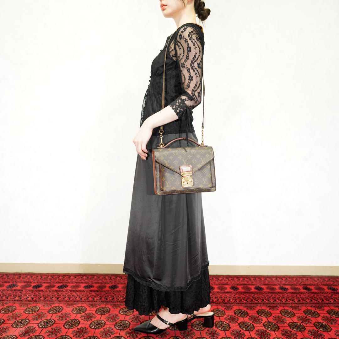 【超美品】ルイヴィトン　ハンドバッグ　ショルダーバッグ　2way モンソー LOUIS VUITTON ルイヴィトン モノグラム モンソー 2Way