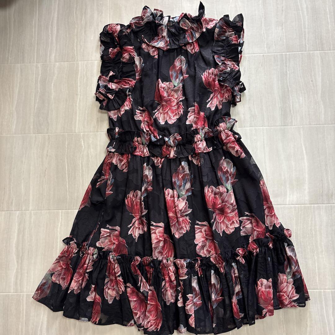 ✨美品✨TED BAKER 花柄 プリント フリル ドレス ワンピース