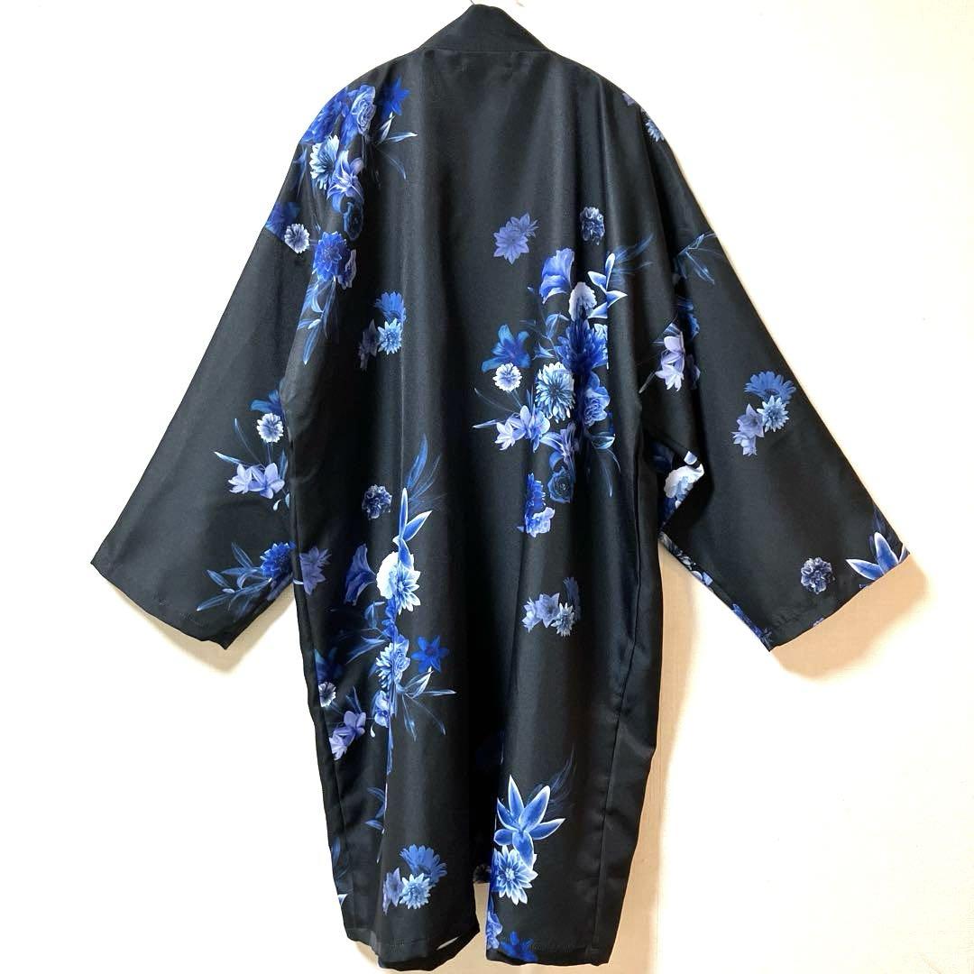 極美品　シヴァーライズ　着物風ガウン　ロングカーディガン　羽織　花柄　総柄　和柄