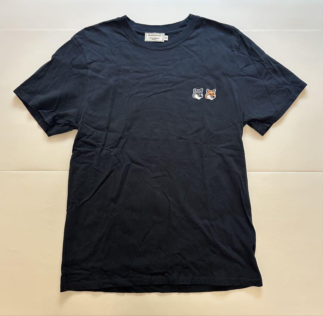 【50％OFF】 美品】MAISON KITSUNÉ ネイビー Tシャツ サイズM - メルカリ トップス
