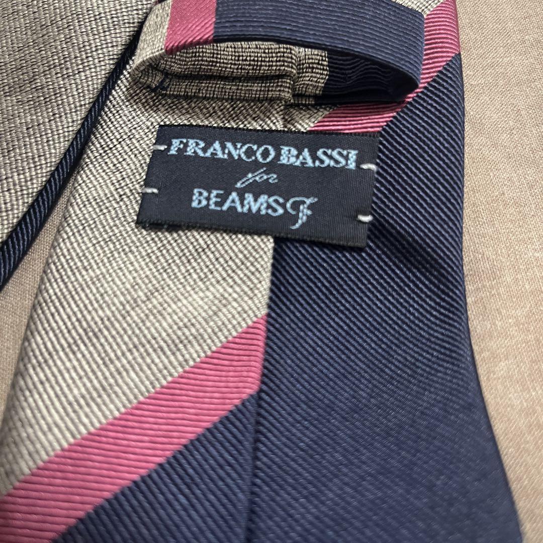 FRANCO BASSI ネクタイ BEAMS F ストライプ レジメンタル