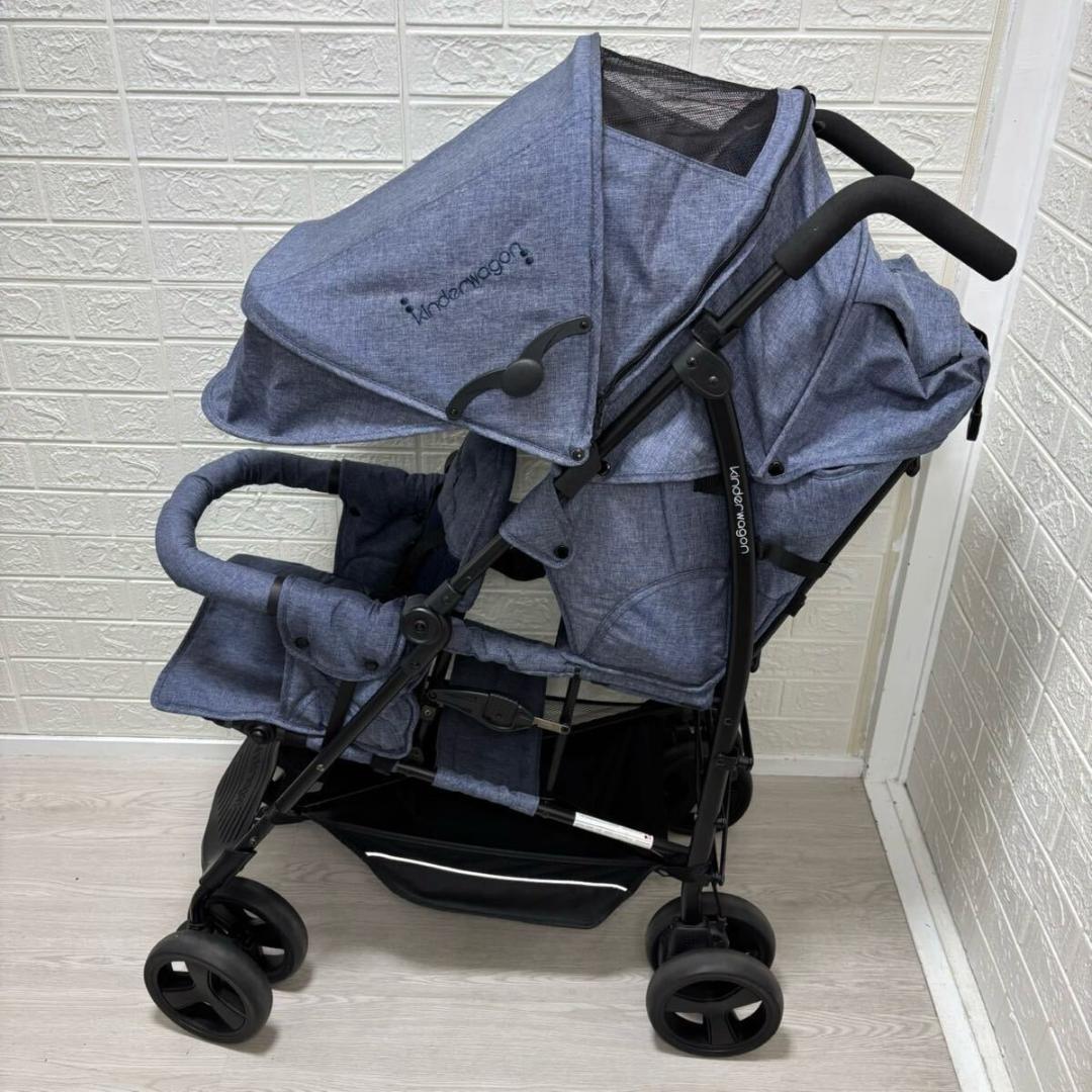 キンダーワゴン　ホップ　ブルーデニム　二人乗り　双子用 キンダーワゴンホップブルーデニム二人乗り双子用