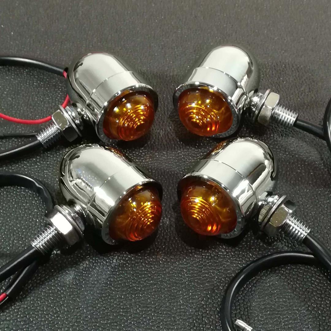 スモール　ミニ　バレット 12Ｖ電球 メッキ ウインカー　ハーレー　SR スモール ミニ バレット 12V電球 メッキ ウインカー ハーレー