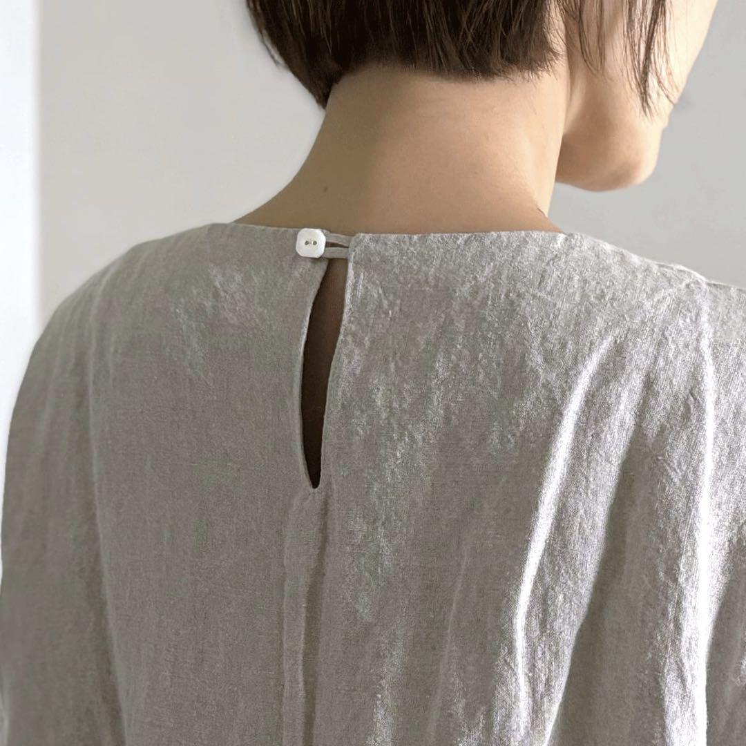美品☆ヤンマ産業 yamma☆うしろ一つボタンリネンシャツ LUH-SH 緑