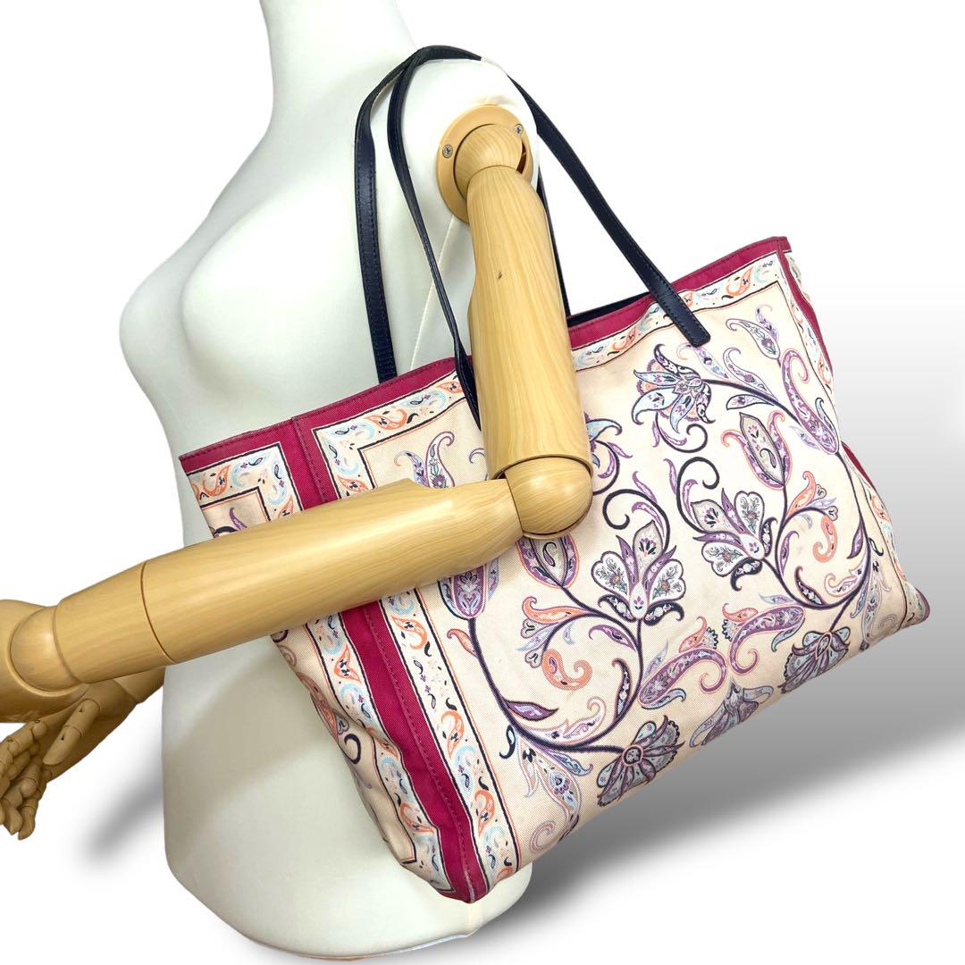 エトロ ETRO トートバッグ 肩掛け キャンバス ペイズリー柄 A4